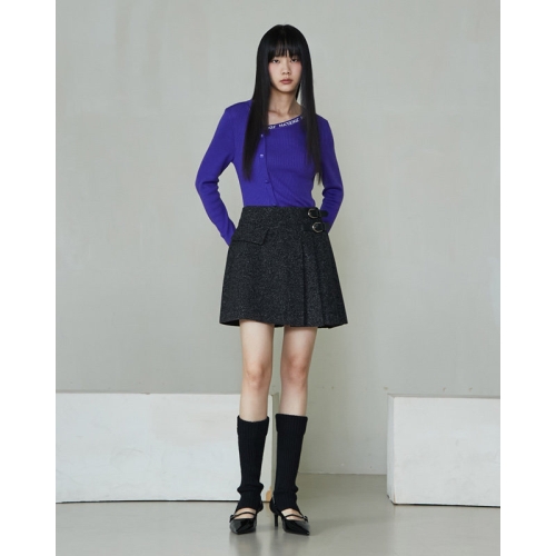 에고이스트 EP4WS061 언발 플리프 비조 포인트 미니 스커트 24년 겨울