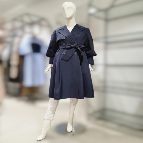 SI 핀턱 퍼프소매 슬림 트렌치코트 NAB2610v