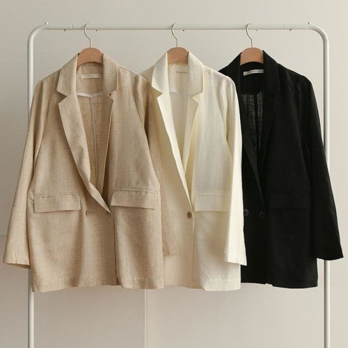 빅사이즈사랑해요 E082L407 여름투버튼린넨자켓 BN