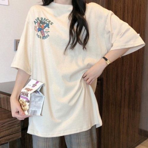 오노마 ONM 여성 앞뒤프린팅 여친룩 귀엽고 긴 오버핏 티셔츠 14928951