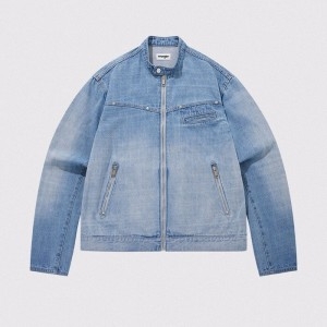 랭글러 유니 슬림 바이커 데님 자켓 인디고 라이트 120630