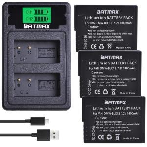파나소닉  Lumix DMW-BLC12 G5G6G7 DMC-GX8DMC-G85 용 3Pcs DMW 배터리 + 듀얼 충전기