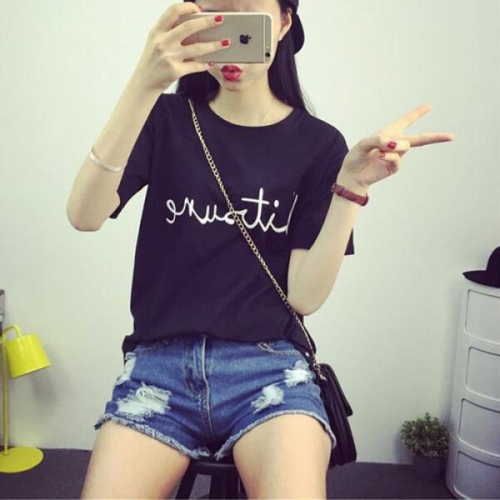 오노마 ONM 여성 레터링 반팔 티셔츠 휴가복 일상복 15794344