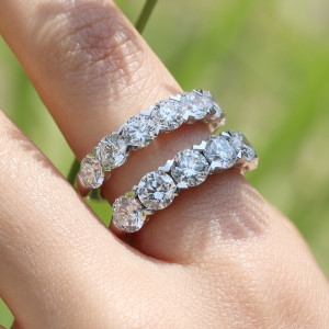 하나다이아몬드  3부 랩 다이아몬드 14k 하프 이터너티링 V프롱 프로포즈 반지 로이드 HNLDR0362