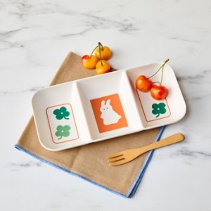 모던하우스 럭키버니 뱀부파이버 3칸나눔접시