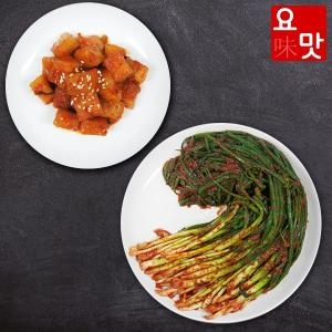 푸드앰프 요맛김치 감칠맛이 풍부한 전라도 파김치1kg + 깍두기1kg
