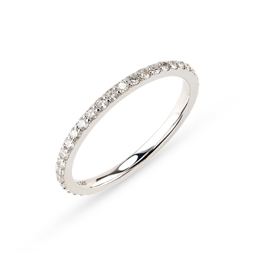 도로시 여성 14K 랩 다이아몬드 이터니티 밴드 반지(1.4mm)