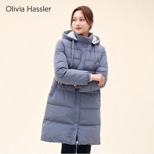 올리비아하슬러 여성 후드 롱 베이직 패딩_OHCWDW206