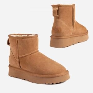 UGG 호주 오즈웨어 여성 부츠 플랫폼 클래식 미니 스웨이드 OB664P