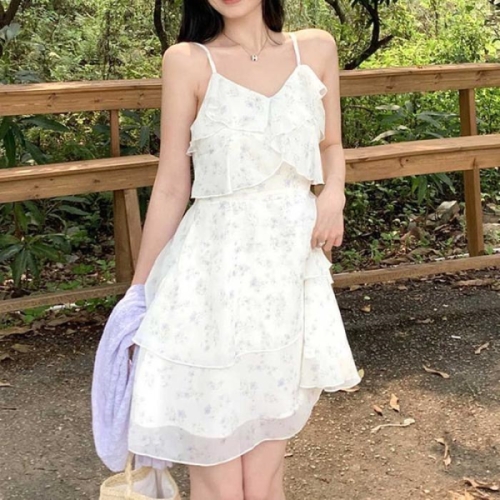 오노마 ONM 플라워 플레어 끈나시 캉캉 프릴 미니원피스 여친룩 15414605