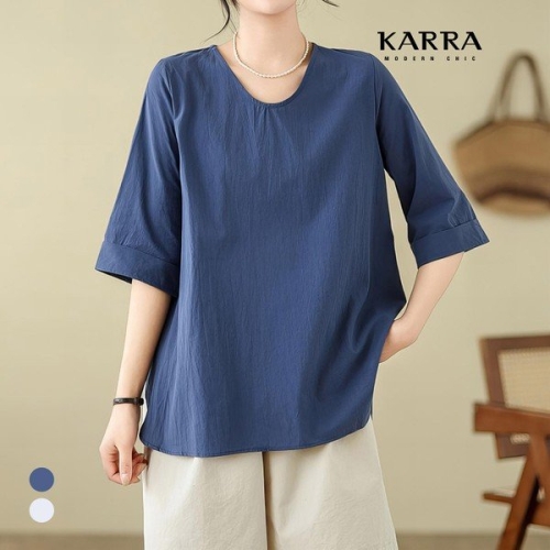KARRA 폴딩커브스심플블라우스_A4M1370