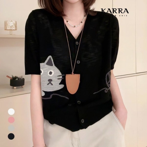 KARRA 키티니트볼가디건_A4M1378