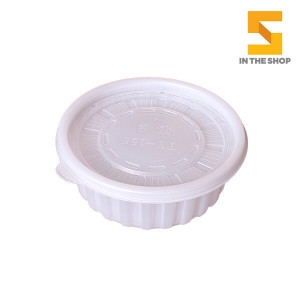 팩투유  흰색 원형 탕용기 세트 650ml