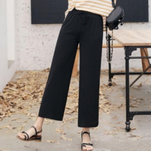 오노마 ONM 여자 여름 검정색 편한 학생 와이드팬츠 알바생 17067511