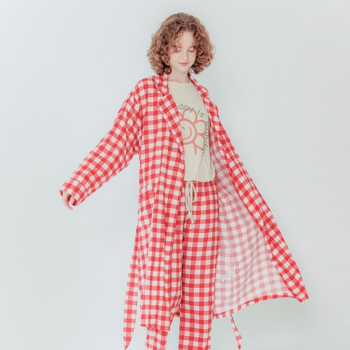 선데이라운지 여자 레드체크 로브 SWJJAGN0037