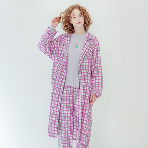 선데이라운지 퍼플워터 체크 로브 SWJJAGN0031