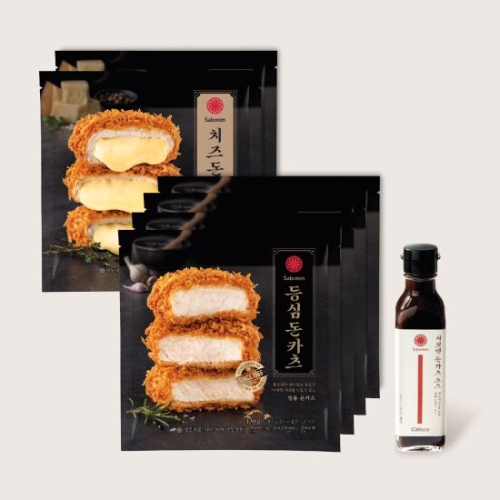 사보텐  등심돈카츠 4팩 + 치즈돈카츠 2팩 + 소스1병