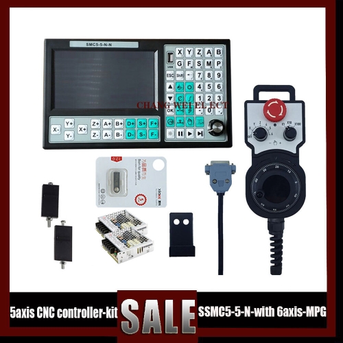 CNC  오프라인 컨트롤러 Smc5-5-n-n 5 축 500khz 모션 제어 시스템 + 6 비상 정지 핸드 휠 75w24vdc