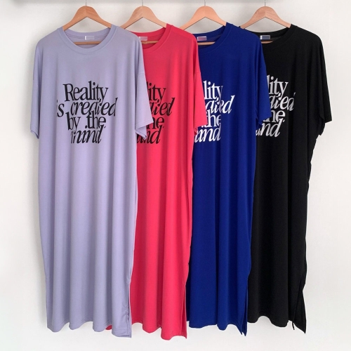 아이우먼 빅사이즈 나염 S469L407 리얼리티쿨감반팔원피스 MA