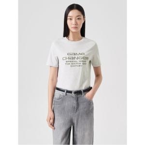 에잇세컨즈 여성 코튼 레터링 자수 티셔츠_324842LY32