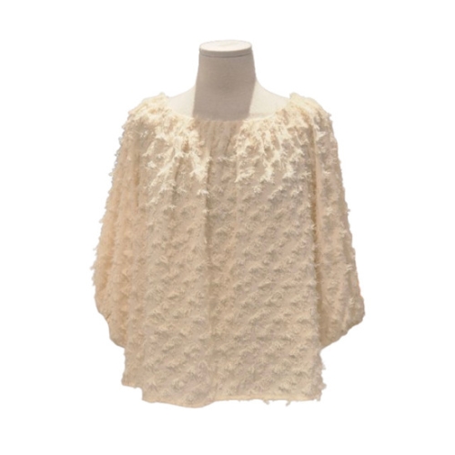 비지트인뉴욕 비지트 백리본 셔링 블라우스A7SS7R 428519