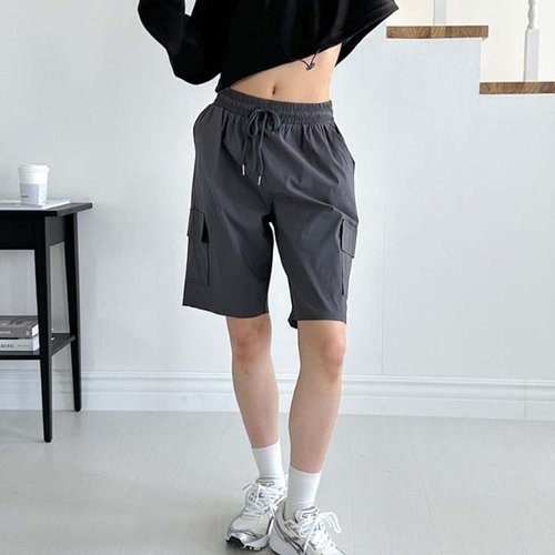 알티피아 여성 여름 차콜색 반바지 카고 스트릿 힙합 20대 WF36DD2