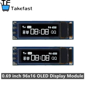 0.9 인치 IIC 직렬 노란색 흰색 OLED 디스플레이 모듈 128X4 SSD130 GND VCC SCL SDA Ardu..