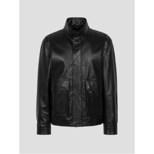 로가디스 세미 오버핏 레더 블루종 블랙_RY483ZP025