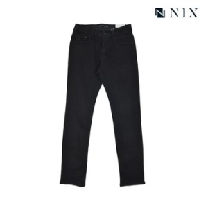 닉스 남성 기모 BLACK RAW 부분밴딩 뉴슬림 데님 팬츠_FNMFDPN130M