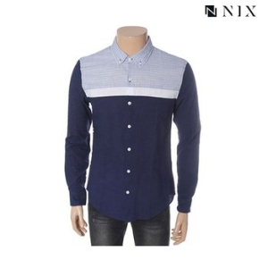 닉스 남성 3도 컬러블럭 버튼다운 셔츠_FNMECSL104M