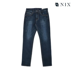 닉스 남성 기모 D톤 워싱 부분밴딩 뉴슬림 데님 팬츠_FNMFDPN132M