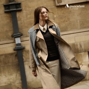 아쿠아스큐텀 최초가 358000원 여성 코듀로이 배색 트렌치 코트 WXCA6Q0A 235000