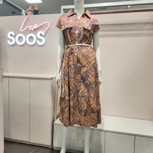 SOOS HC07 셔츠형캡슬리브야자수원피스 S242BOP601