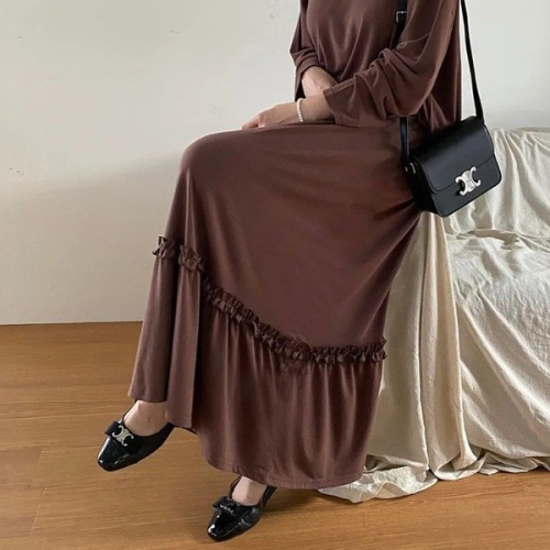 아이우먼 빅사이즈 407 디얼밴딩플레어곱스커트 DRAS490