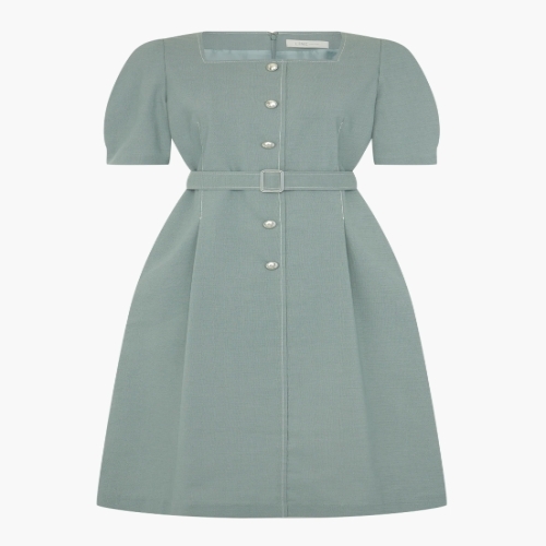 라인(LINE) N755 스퀘어넥 스티치 원피스 NWOPOG0300