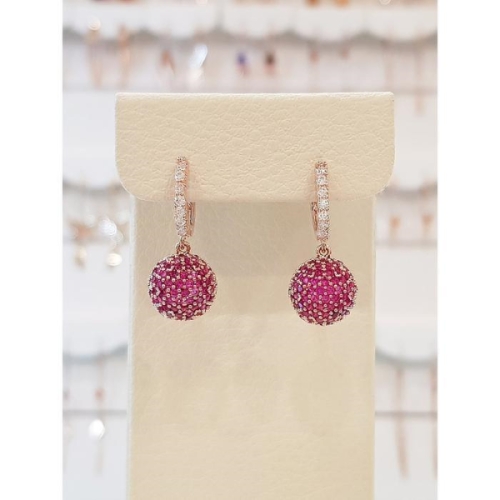 볼라레  세이브존01 40대여자생일선물 루비 큐빅 미러볼 원터치 귀걸이 VE202 16218201