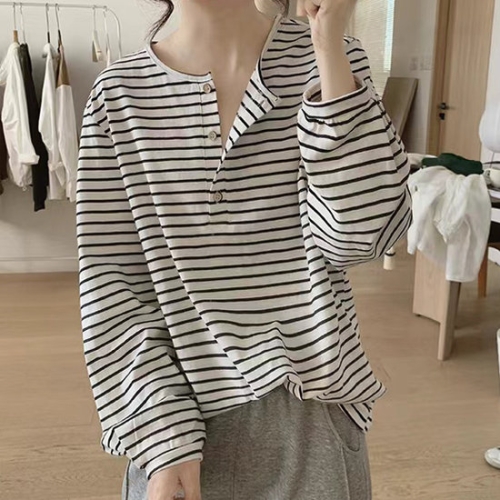 몽드 웨이즈버튼스트라이프티셔츠 mde2301496