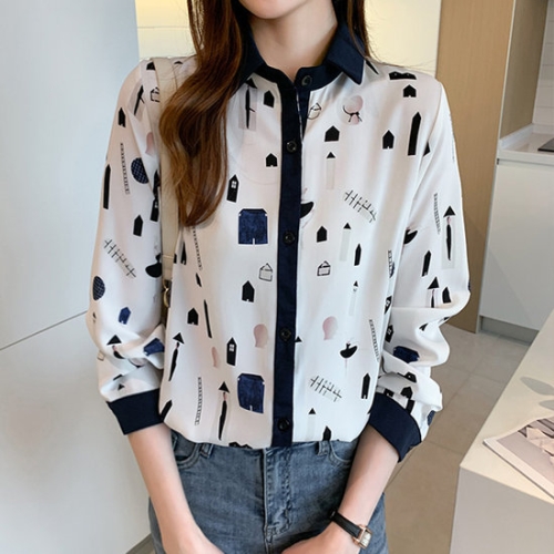 몽드 프리셀배색블라우스 mde2301492