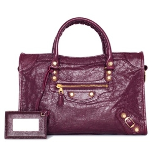 발렌시아가 패션에비뉴 자이언트 모터 시티백 스몰 433353 버건디