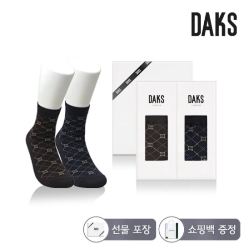 닥스 남성 면스판중목 로고다이아 2족 세트 DK24812