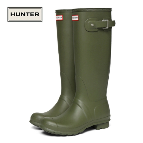 헌터 WOMEN 오리지날 톨 레인부츠 올리브리프 WFT1000RMAOVL 1321013