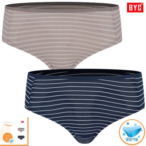 BYC 아쿠아냉감기능폴리스판미디삼각팬티2매입WPF2178