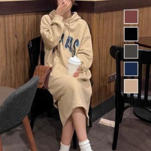 오노마 ONM 옆트임 편한 여자 데일리 텍사스 후드 긴팔 원피스 11104858