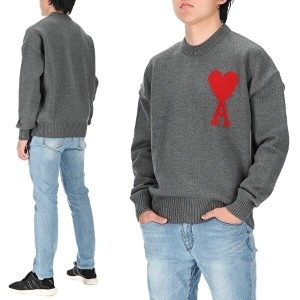 아미 명품 빅하트 로고 UKS002 018 084 니트 UKS002018084