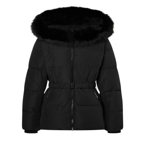 헤지스레이디스 여성 폭스퍼 탈착 구스다운 점퍼_HSJU4D782