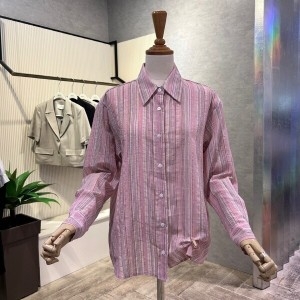 Ab.f.z 카라 단추 스트라이프 셔츠 AOY3QB372