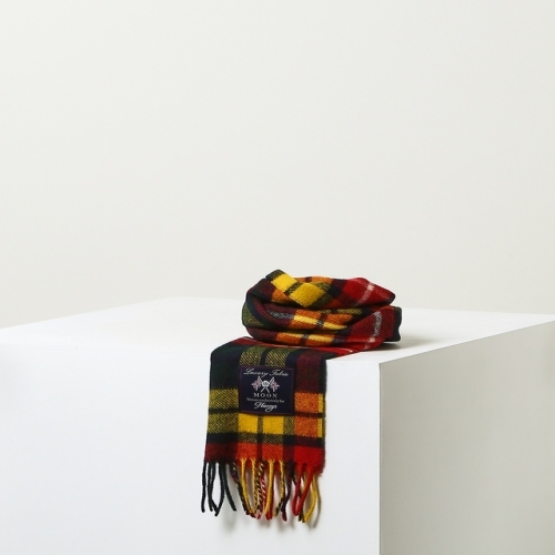 헤지스 남성 옐로우 체크 울 머플러_HZMU4F102Y2