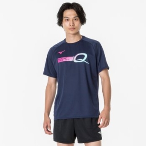 미즈노 82JAA110 Table Tennis Game Shirt Short Sleeve U Neck Unisex Sweat Ab..