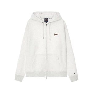 LEE 입점상품 13일 배송 리 스몰 트위치 로고 후드 집업 라이트 그레이 LE2403HZ01LG