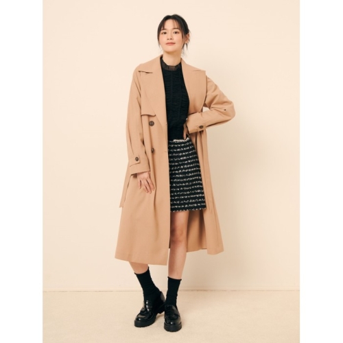 JJ지고트 여성 와이드 칼라 더블버튼 트렌치 코트 GP9M0TC901